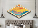 Kings Canyon National Park Diamond Shaped Travel Poster Art Canvas Art Print, Canvas Wall Art, Travel Gift, California Travel Art