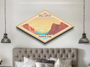 Kings Canyon National Park Diamond Formed Travel Poster Art Canvas Art Print, Canvas Wall Art, Travel Present, California Travel Art