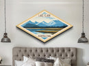 Retro Lake Clark National Park Travel Poster Art Canvas Texture Print, Travel Decor Art, Midcentury Modern Decor Alaska Travel Art