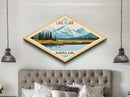 Lake Clark National Park Diamond Shaped Travel Poster Art Canvas Art Print, Canvas Wall Art, Travel Gift, Alaska Travel Art