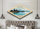 Lake Clark National Park Travel Poster Art Canvas Texture Print, Travel Decor Art, Midcentury Modern Retro Decor Alaska Travel Art