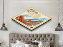 Mesa Verde National Park Diamond Shaped Travel Poster Art Canvas Art Print, Canvas Wall Art, Travel Gift, Colorado Travel Art