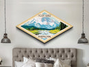 Mount Rainier National Park Travel Poster Art Canvas Texture Print, Travel Decor Art, Midcentury Modern Retro Decor Washington Travel Art