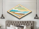 Olympic National Park Diamond Shaped Travel Poster Art Canvas Art Print, Canvas Wall Art, Travel Gift, Washington Travel Art