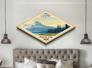 Retro Olympic National Park Travel Poster Art Canvas Texture Print, Travel Decor Art, Midcentury Modern Decor Washington Travel Art
