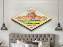 Petrified Forest National Park Diamond Shaped Travel Poster Art Canvas Art Print, Canvas Wall Art, Travel Gift, Arizona Travel Art