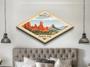 Pinnacles National Park Diamond Shaped Travel Poster Art Canvas Art Print, Canvas Wall Art, Travel Gift, California Travel Art