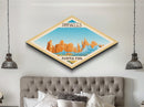 Pinnacles National Park Diamond-Formed Travel Poster Art Canvas Art Print, Canvas Wall Art, Travel Gift, California Travel Art
