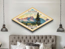 Rocky Mountain National Park Diamond Formed Adventure Poster Art Canvas Art Print, Canvas Wall Art, Travel Gift, Colorado Travel Art