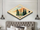Sequoia National Park Diamond Shaped Travel Poster Art Wall Art Art Print, Canvas Wall Art, Travel Present, California Travel Art