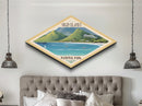 Retro Virgin Islands National Park Travel Poster Art Canvas Texture Print, Travel Decor Art, Midcentury Modern Decor North Dakota Travel Art