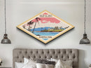Virgin Islands National Park Diamond Shaped Travel Poster Art Canvas Art Print, Canvas Wall Art, Travel Gift, North Dakota Travel Art