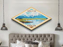 Wrangell-St. Elias National Park Diamond Shaped Travel Poster Art Canvas Art Print, Canvas Wall Art, Travel Gift, Alaska Travel Art