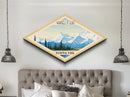 Wrangell-St. Elias National Park Travel Poster Art Canvas Texture Print, Travel Decor Art, Midcentury Modern Retro Decor Alaska Travel Art