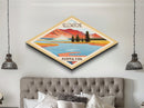 Yellowstone National Park Diamond Shaped Travel Poster Art Canvas Art Print, Canvas Wall Art, Travel Gift, Idaho Travel Art