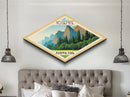 Yosemite National Park Diamond Formed Adventure Poster Art Canvas Art Print, Canvas Wall Art, Travel Gift, California Travel Art