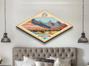 Zion National Park Diamond Shaped Travel Poster Art Canvas Art Print, Canvas Wall Art, Travel Gift, Utah Travel Art