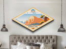 Zion National Park Travel Poster Art Canvas Texture Print, Travel Decor Art, Midcentury Modern Retro Decor Utah Travel Art