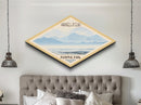 Wrangell-St. Elias National Park Diamond Shaped Travel Poster Canvas Art Print, Canvas Wall Art, Travel Gift, Alaska Landscape
