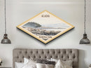 Retro Acadia National Park Travel Poster Canvas Texture Print, Travel Decor, Midcentury Modern Decor Maine Landscape