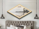 Retro Acadia National Park Travel Print Canvas Texture Print, Travel Decor, Midcentury Modern Decor Maine Landscape