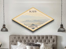 Big Bend National Park Diamond Shaped Travel Poster Canvas Art Print, Canvas Wall Art, Travel Gift, Texas Landscape