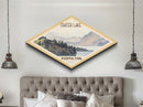 Crater Lake National Park Diamond Formed Travel Poster Canvas Art Print, Canvas Wall Art, Travel Gift, Oregon Landscape
