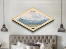 Denali National Park Travel Print Canvas Texture Print, Travel Decor, Midcentury Modern Retro Decor Alaska Landscape