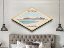 Dry Tortugas National Park Diamond Shaped Travel Poster Canvas Art Print, Canvas Wall Art, Travel Gift, Florida Landscape