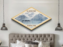 Glacier Bay National Park Diamond Shaped Adventure Poster Canvas Artwork Print, Canvas Wall Art, Travel Gift, Alaska Landscape