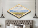 Retro Grand Teton National Park Travel Poster Canvas Texture Print, Travel Decor, Midcentury Modern Decor Wyoming Landscape