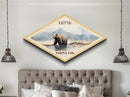 Katmai National Park Diamond Shaped Travel Poster Canvas Art Print, Canvas Wall Art, Travel Gift, Alaska Landscape