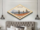 Lassen Volcanic National Park Travel Poster Canvas Texture Print, Travel Decor, Midcentury Modern Retro Decor California Landscape