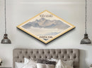 North Cascades National Park Diamond Shaped Travel Poster Canvas Art Print, Canvas Wall Art, Travel Gift, Washington Landscape