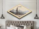 Olympic National Park Diamond Shaped Travel Poster Canvas Art Print, Canvas Wall Art, Travel Gift, Washington Landscape