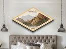 Retro Pinnacles National Park Travel Poster Canvas Texture Print, Travel Decor, Midcentury Modern Decor California Landscape