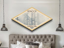 Retro Redwood National Park Travel Poster Canvas Texture Print, Travel Decor, Midcentury Modern Decor California Landscape