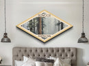 Redwood National Park Diamond Shaped Travel Poster Canvas Art Print, Canvas Wall Art, Travel Gift, California Landscape