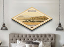Theodore Roosevelt National Park Diamond Shaped Travel Poster Canvas Art Print, Canvas Wall Art, Travel Gift, North Dakota Landscape
