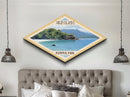 Virgin Islands National Park Diamond Shaped Travel Poster Canvas Art Print, Canvas Wall Art, Travel Gift, North Dakota Landscape