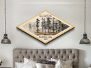 Yellowstone National Park Diamond Shaped Travel Poster Canvas Art Print, Canvas Wall Art, Travel Gift, Idaho Landscape