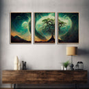 Yggdrasil Tree of Life, Nordic Viking Fantasy Art, Ready To Hang Canvas Print, Cool Living Room Wall Art Decor