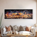 The Carnival, Colorful Circus Art, Ferris Wheel Painting, Framed Canvas Print Watercolor Painting Framed Wall Art
