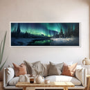 Northern lights canvas wall art Forest print Aurora Borealis Night Sky canvas Nature wall art Northern lights Landscape Framed Wall Art