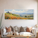 Springtime Panoramic Print - Texas Hill Country In The Spring - Framed Canvas Print - Beautiful Living Room Decor - Country Art - Farmhouse