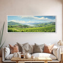 Italian Countryside Painting, Framed Canvas Print, Beautiful Scenic Panoramic Wall Art, Extra Wide Wall Decor, Guest Room Decor