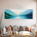 Emerald Green Landscape Painting Print, Framed Canvas Print, Original Artwork, Oil Painting Print, Landscape Wall Art, Panoramic Landscape