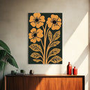 Mid-Century Modern Abstract Floral Canvas Wall Art Print With Wood Frame, Home Decor, Modern Farmhouse Flower Market Decor