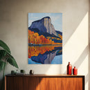 Fall In The Mountains Framed Canvas Print, Housewarming Gift, Boho Landscape Painting, Autumn Wall Art, Top Selling Wall Art