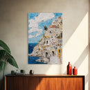 Boho Style Minimalist Wall Art - Italian Seaside Village Canvas Print - Retro Vacation Decor, Vacation Gift Idea